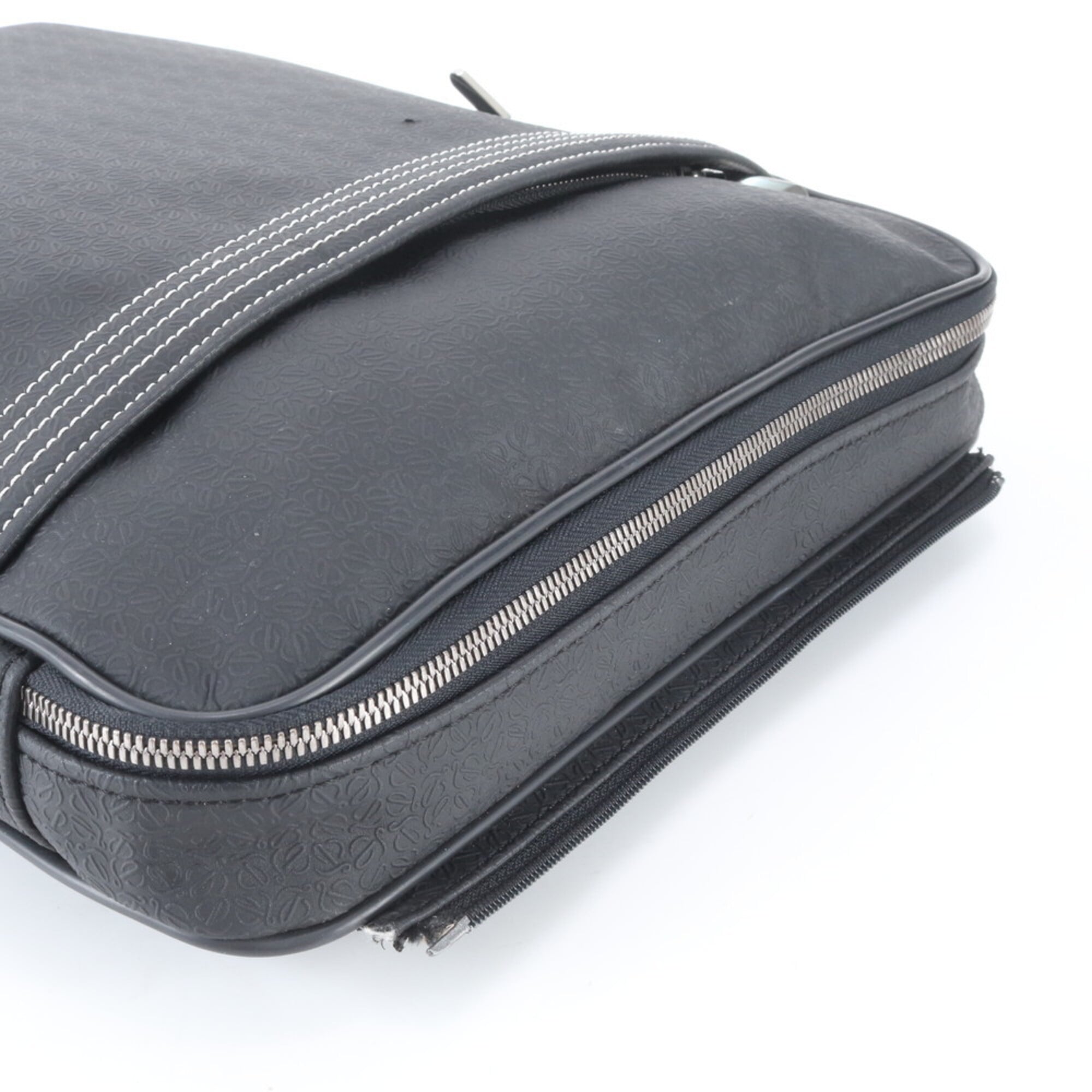 Loewe Black Leather Coated Canvas Briefcase (Pre-Owned)