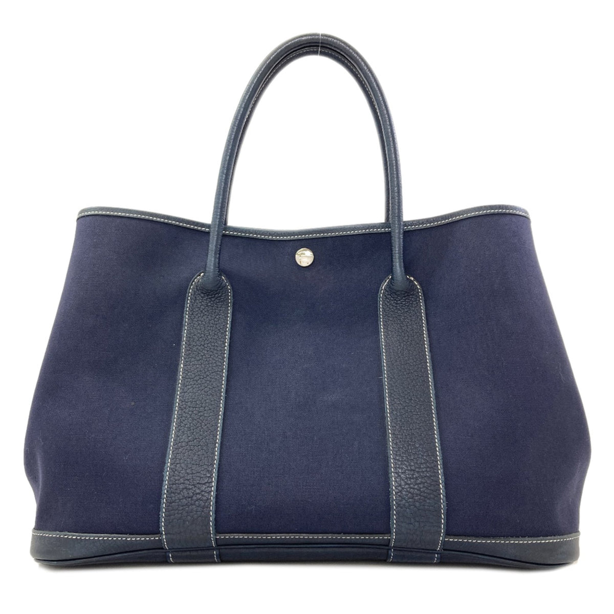 Hermes Garden Navy Toile Officier Tote Bag (Pre-Owned)