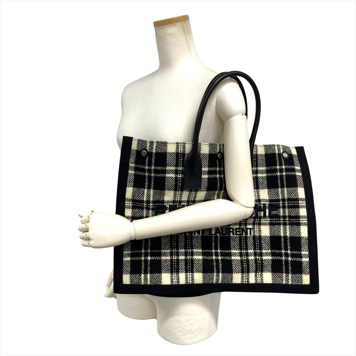 Saint Laurent Silver Cotton Leather Tote Bag (Pre-Owned)