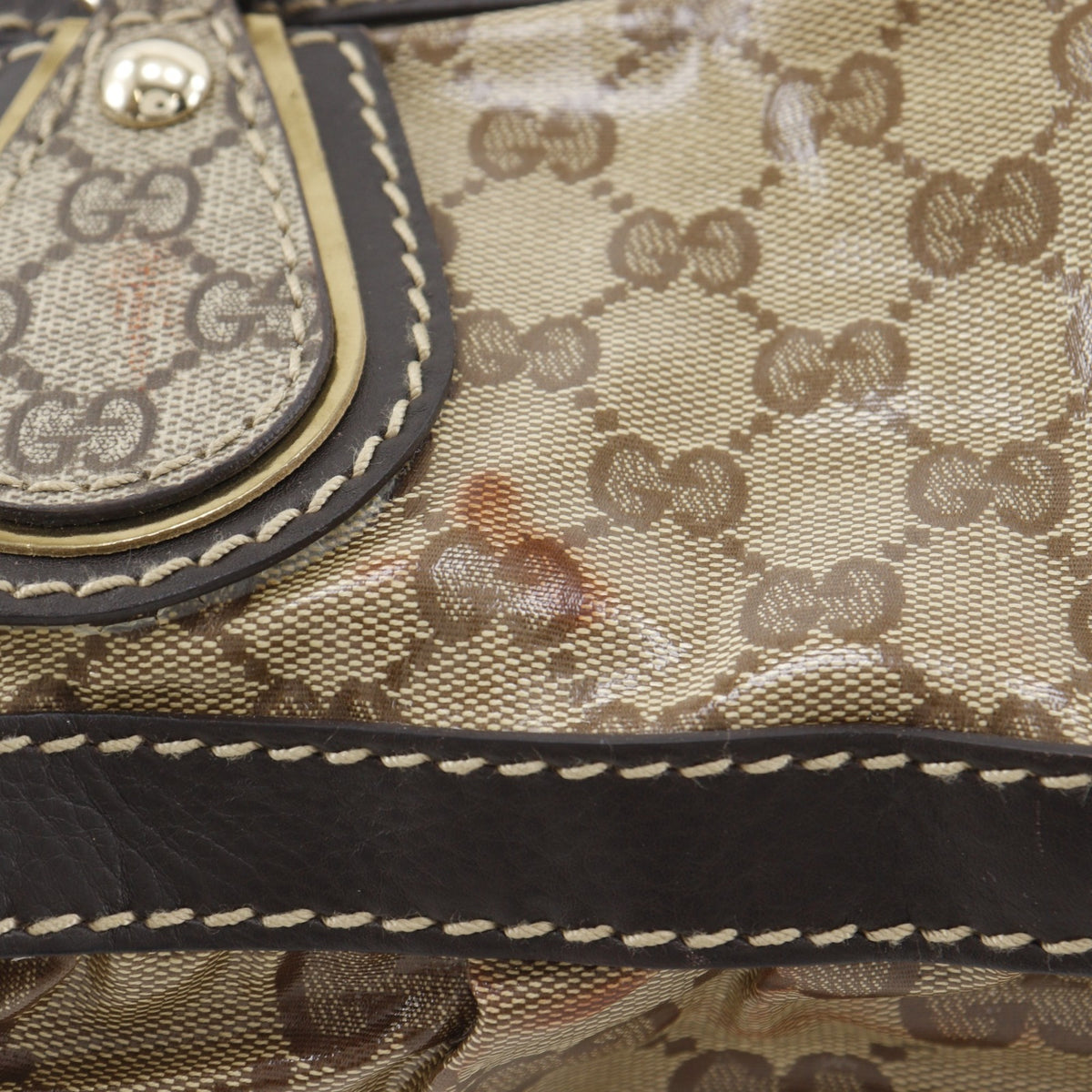 Gucci Brown Coated Canvas Tote Bag (Pre-Owned)