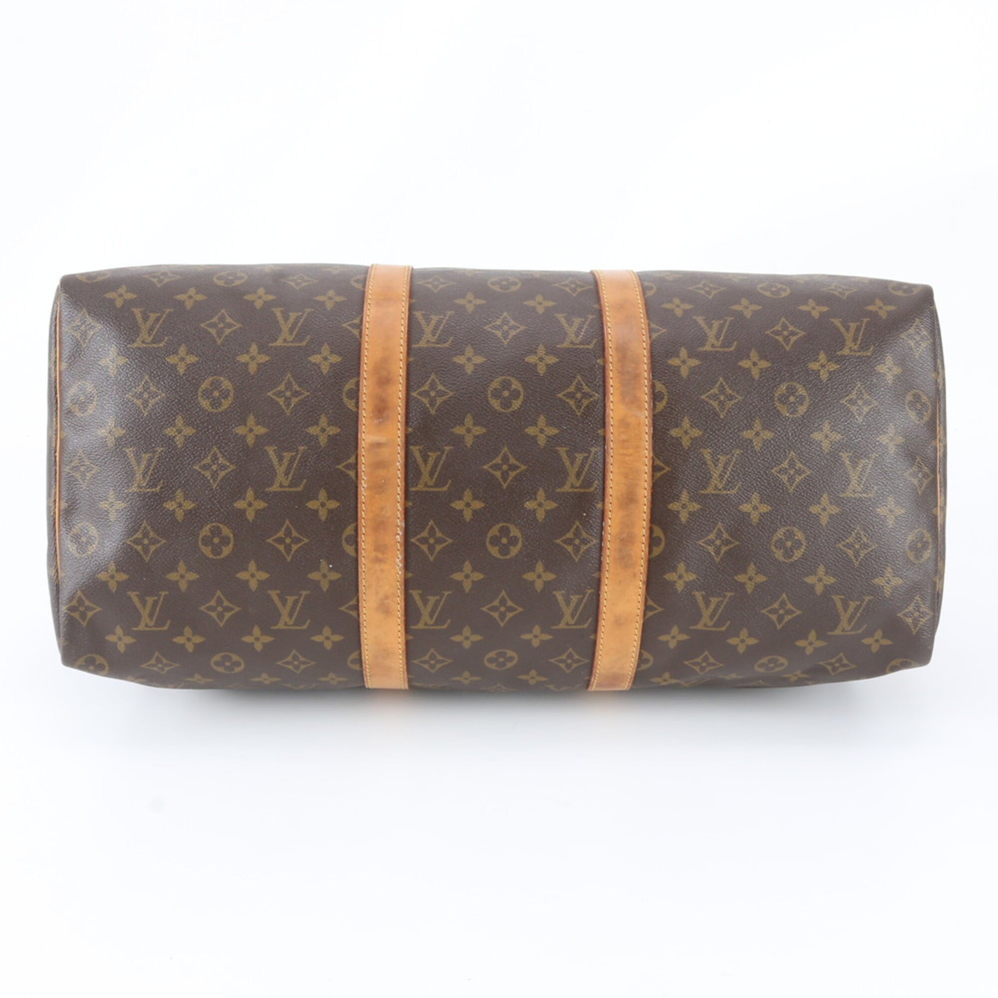 Louis Vuitton Brown Leather Coated Canvas Boston Bag Tote Bag (Pre-Owned)