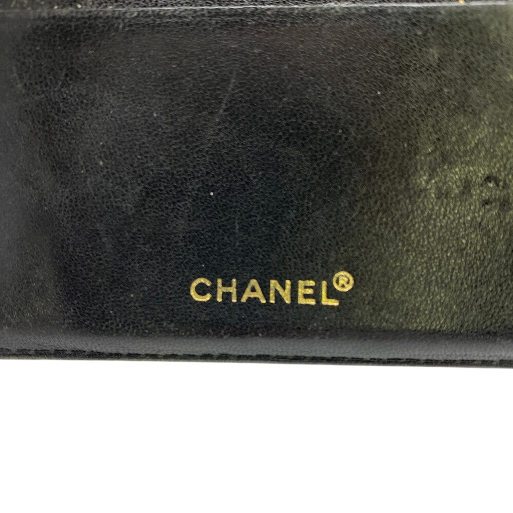 Chanel Black Leather Wallet (Bi-Fold) (Pre-Owned)