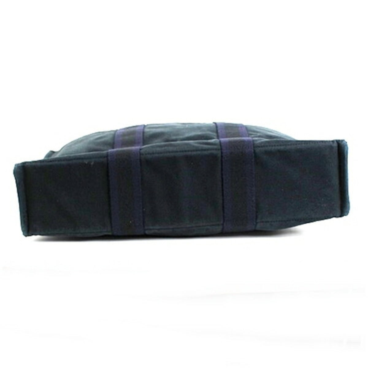 Hermes Black Navy Canvas Tote Bag (Pre-Owned)