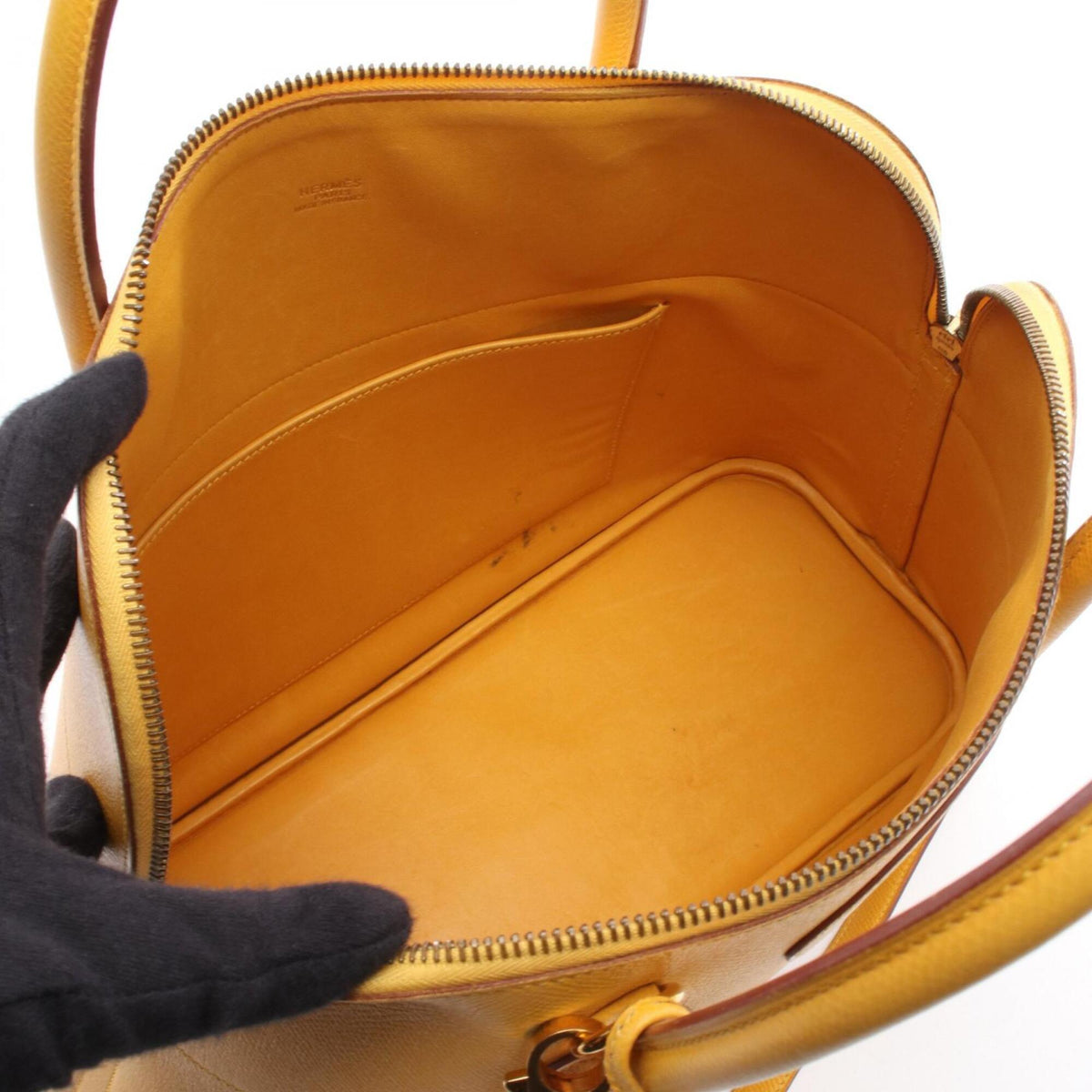 Hermes Yellow Courchevel Leather Handbag (Pre-Owned)