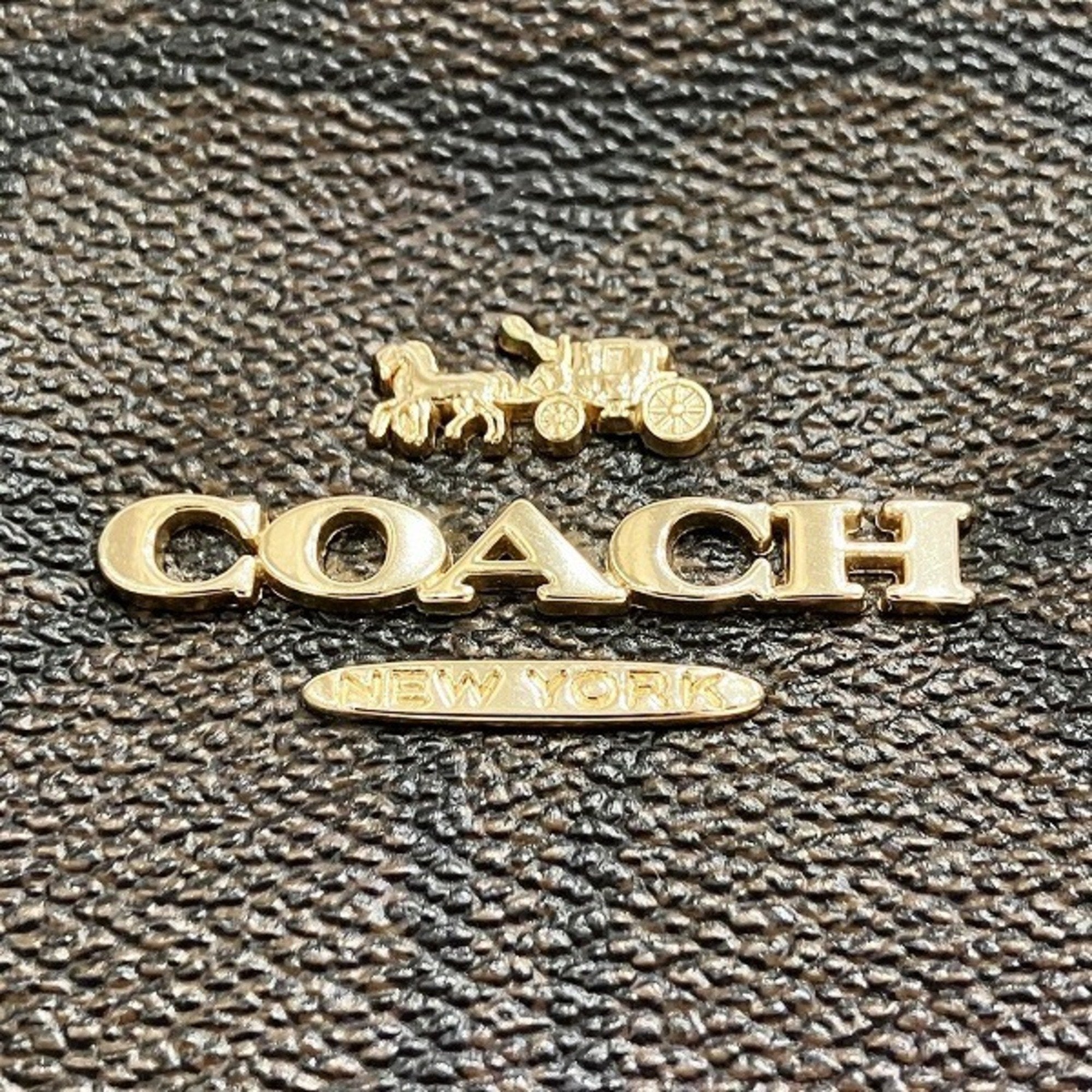 Coach Signature Brown Pvc Shoulder Bag (Pre-Owned)