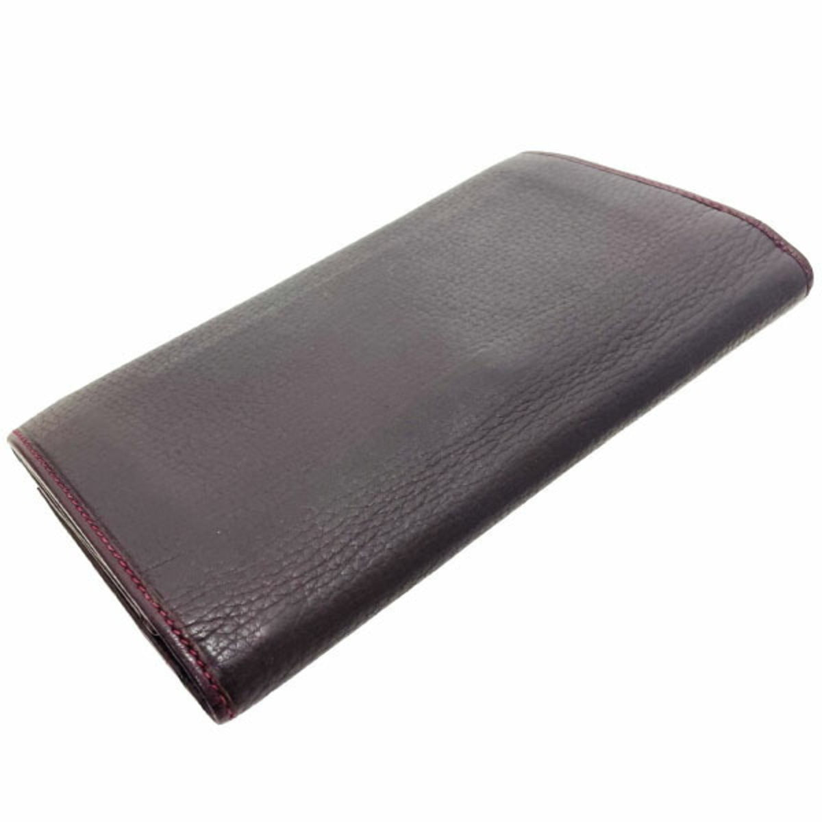 Gucci Bordeaux Leather Long Wallet (Bi-Fold) (Pre-Owned)