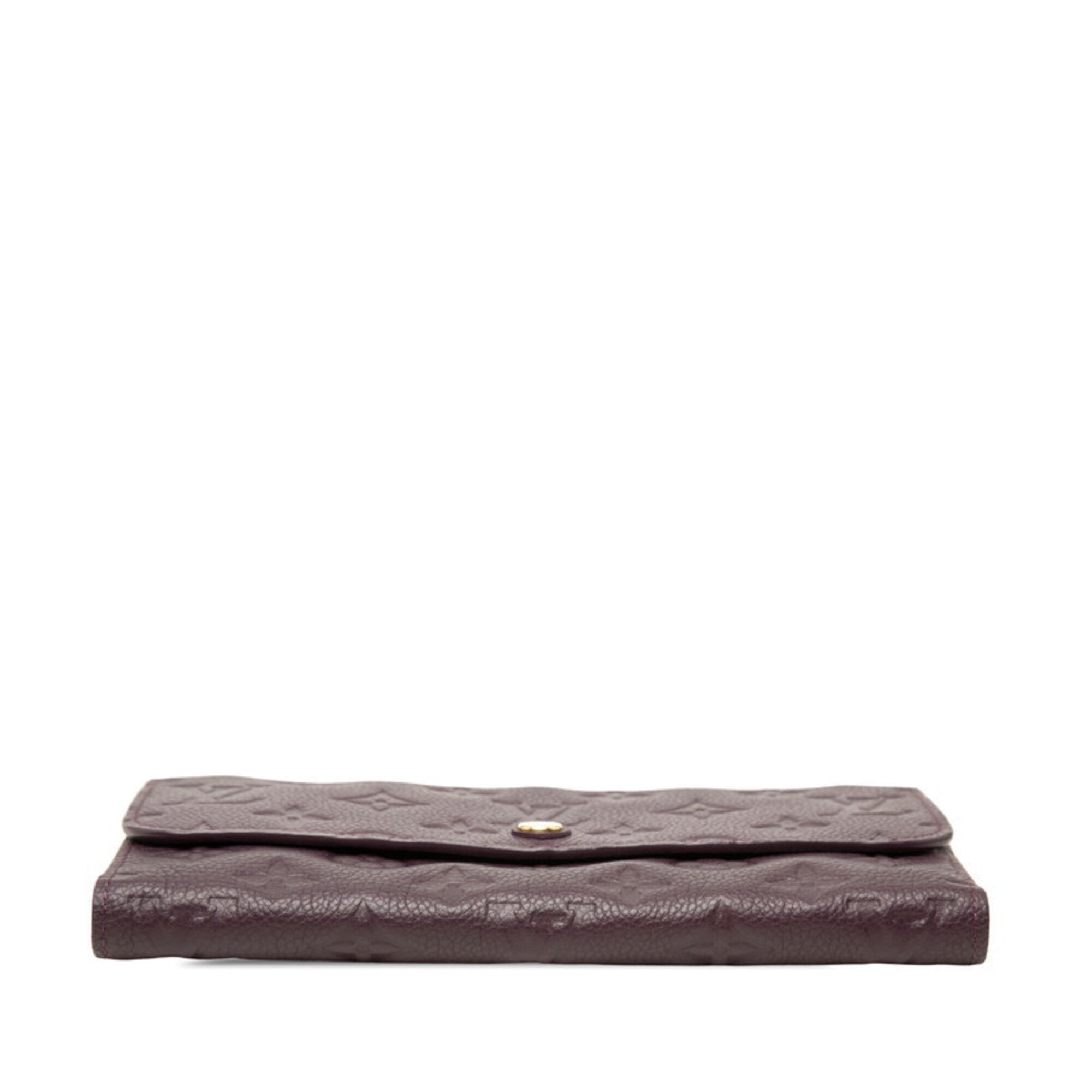 Louis Vuitton Purple Leather Long Wallet (Tri-Fold) (Pre-Owned)