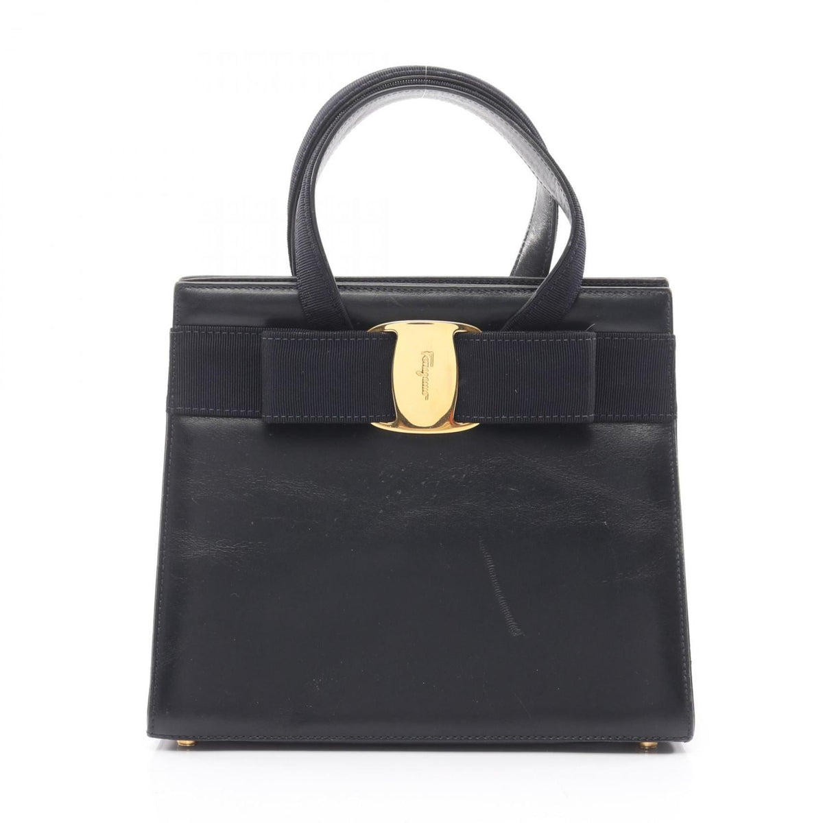 Salvatore Ferragamo Navy Leather Handbag (Pre-Owned)