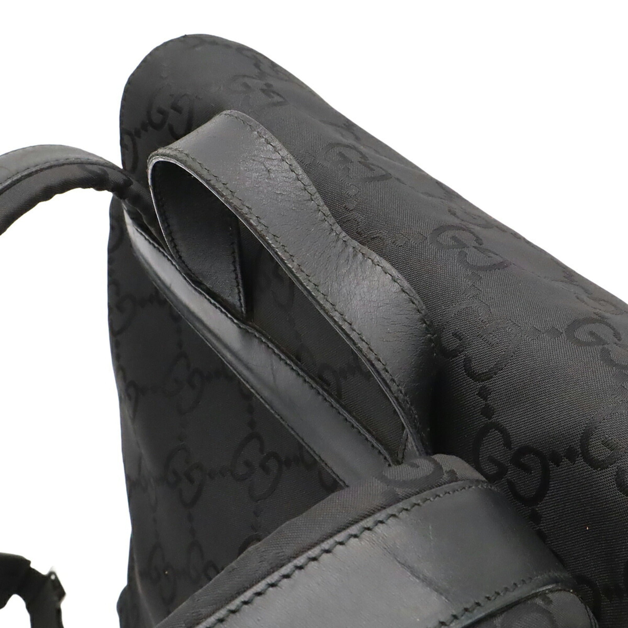 Gucci Black Nylon Leather Backpack (Pre-Owned)