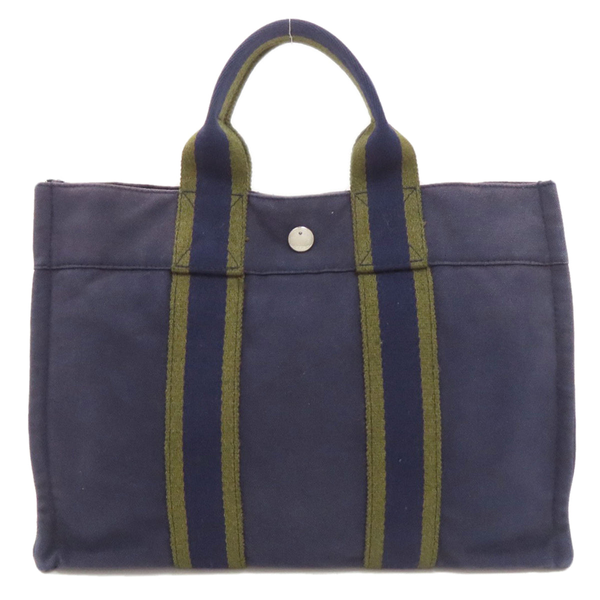 Hermes Navy Canvas Handbag (Pre-Owned)