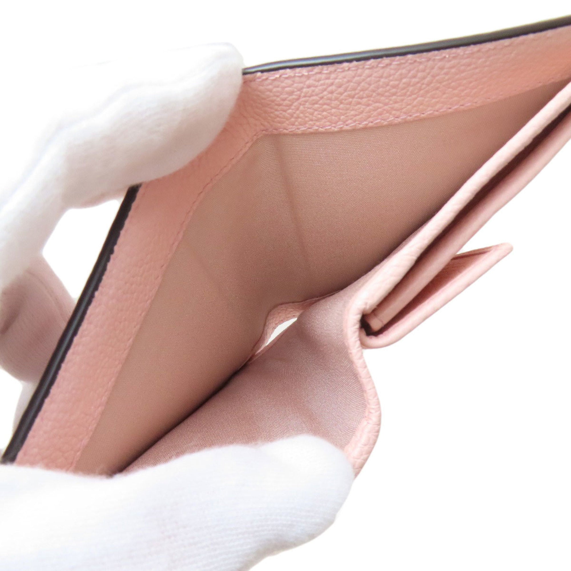 Salvatore Ferragamo Gancini Pink Leather Wallet (Bi-Fold) (Pre-Owned)