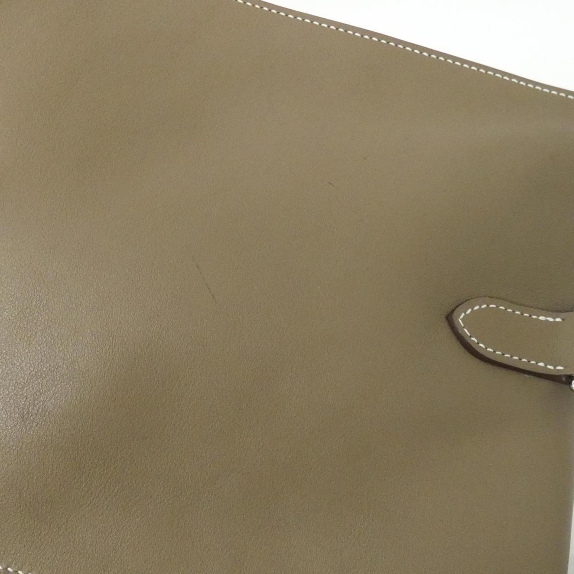 Hermes Etoupe Gray Swift Leather Chain/Shoulder Wallet (Pre-Owned)