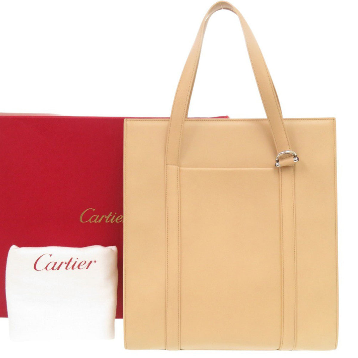 Cartier Beige Leather Tote Bag (Pre-Owned)