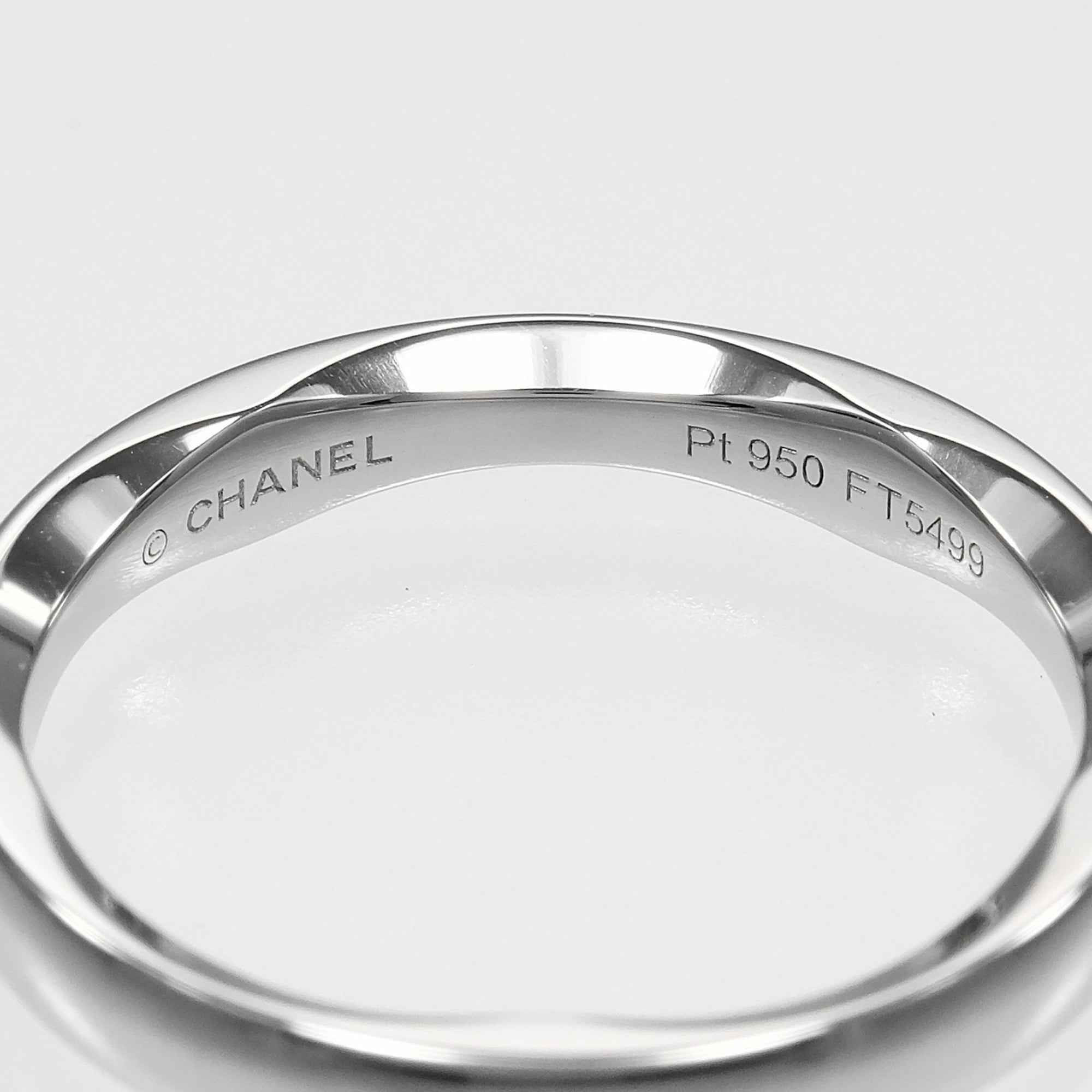 Chanel Silver Platinum 950 Band Ring (Pre-Owned)