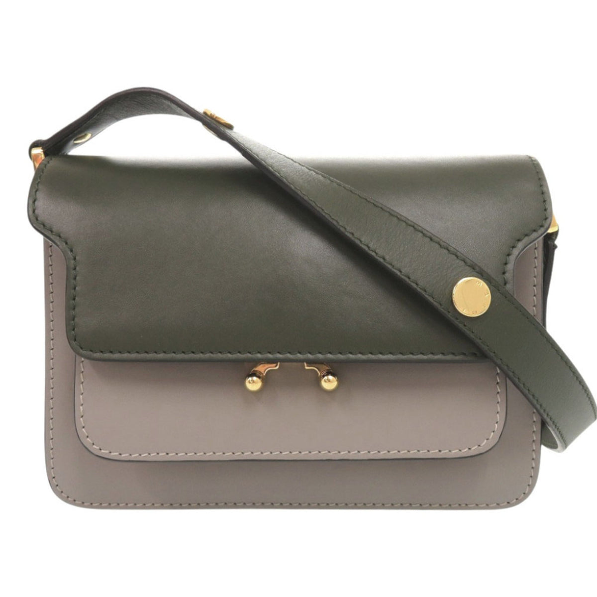 Marni Gray Green Leather Shoulder Bag (Pre-Owned)