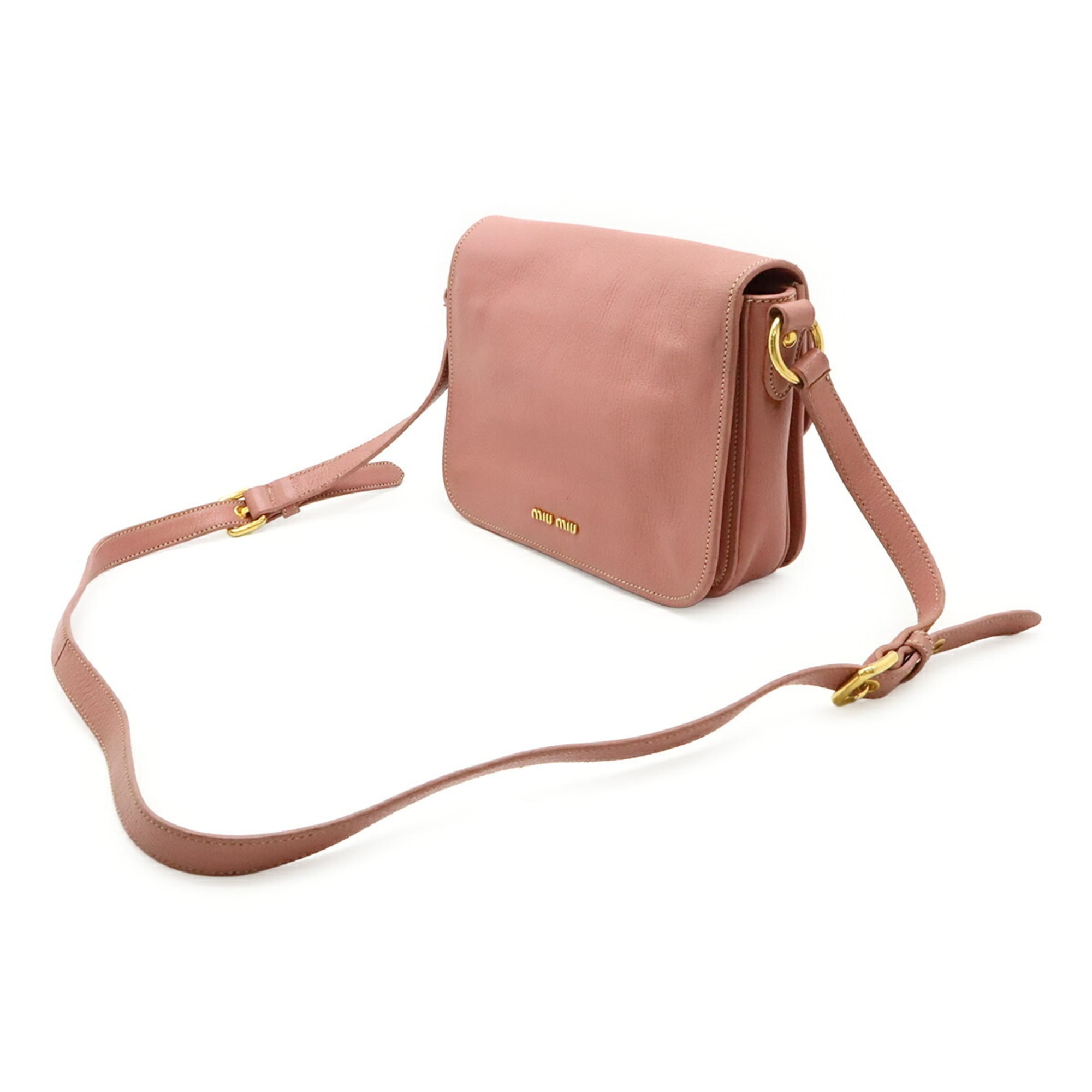 Miu Miu Pink Leather Pochette Shoulder Bag (Pre-Owned)