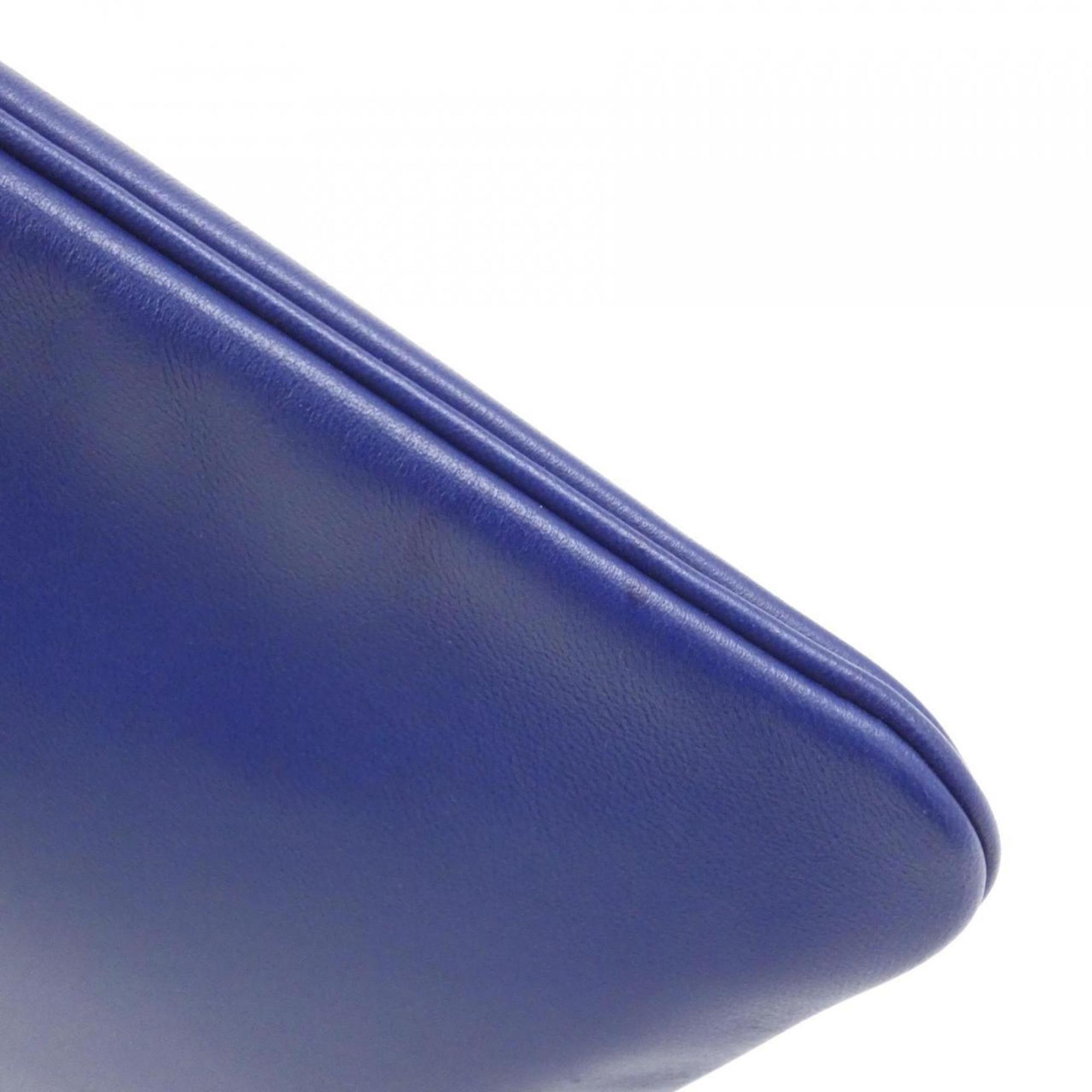 Hermes Blue Agneau Milo Shoulder Bag (Pre-Owned)