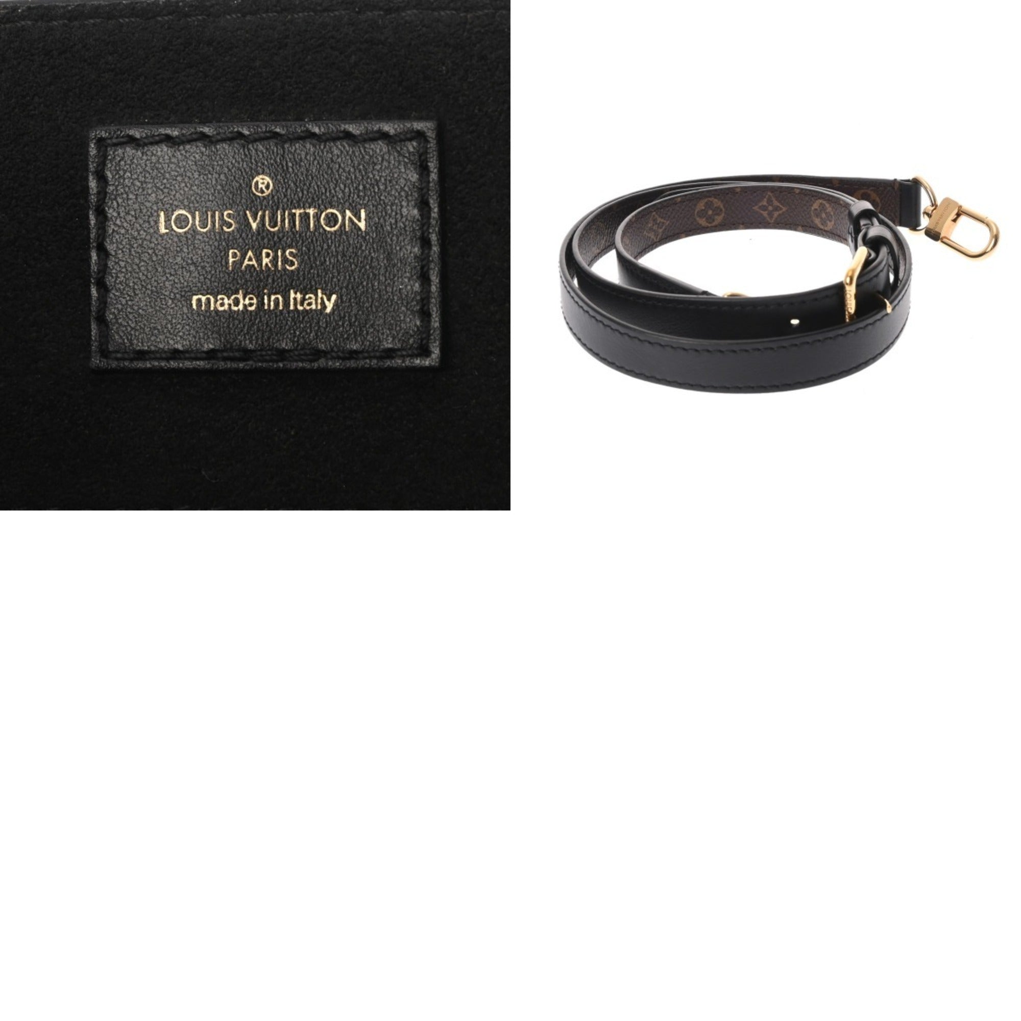 Louis Vuitton Noir Leather Handbag (Pre-Owned)