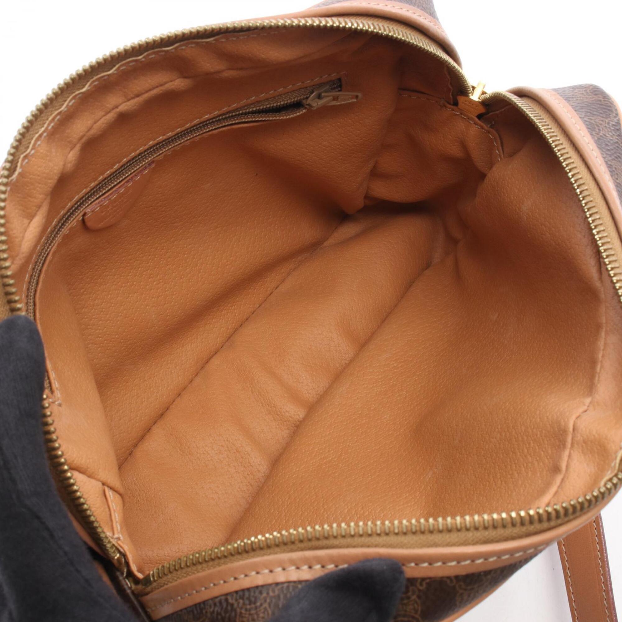 Celine Brown Coated Canvas Leather Handbag Shoulder Bag (Pre-Owned)