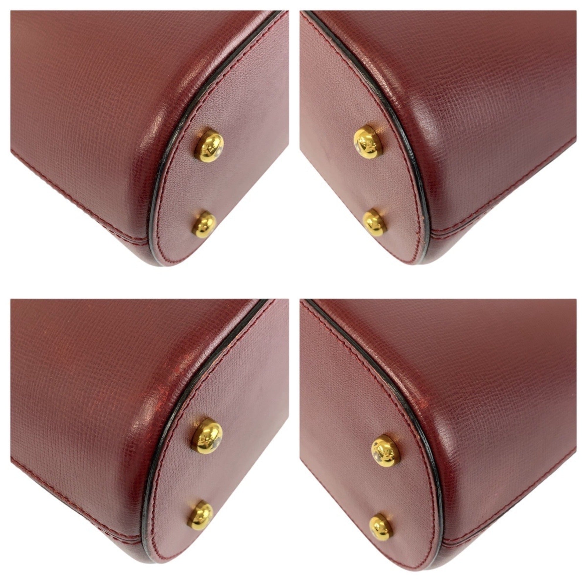 Cartier Bordeaux Leather Shoulder Bag (Pre-Owned)