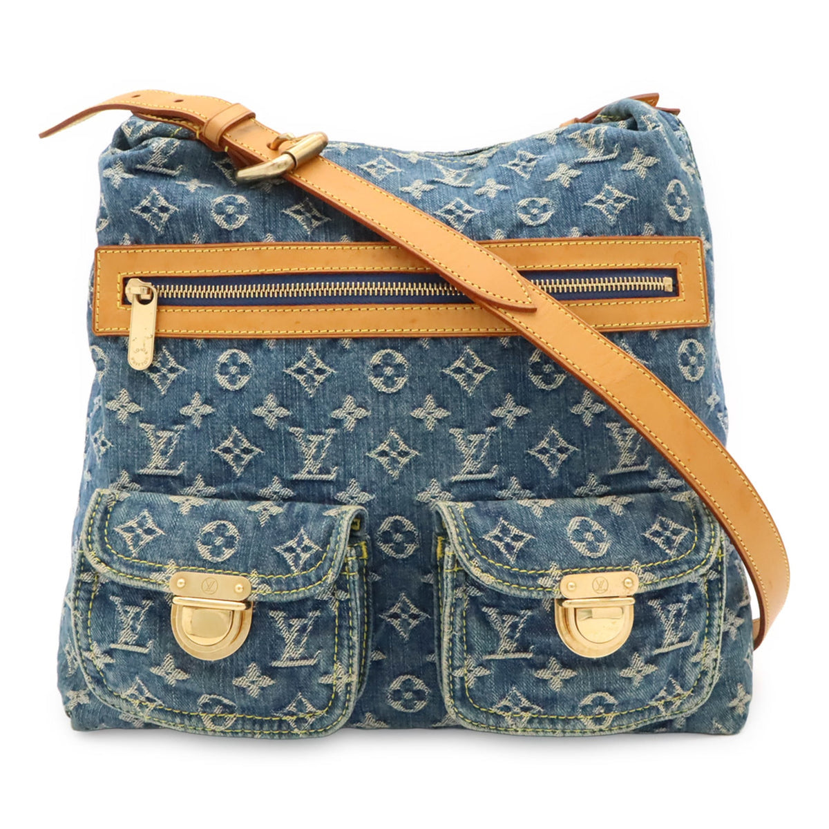 Louis Vuitton Blue Monogram Monogram Denim Shoulder Bag (Pre-Owned)