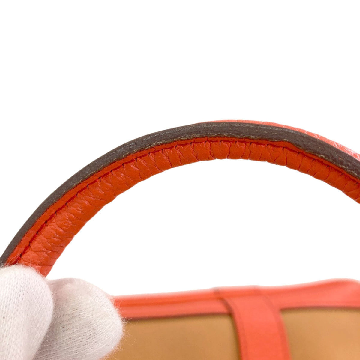 Hermes Orange Negonda Leather Canvas Tote Bag (Pre-Owned)
