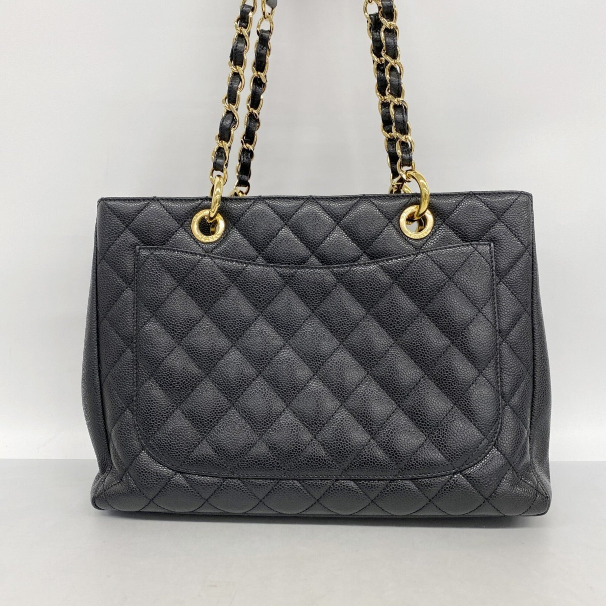 Chanel Black Grained Calfskin Tote Bag (Pre-Owned)