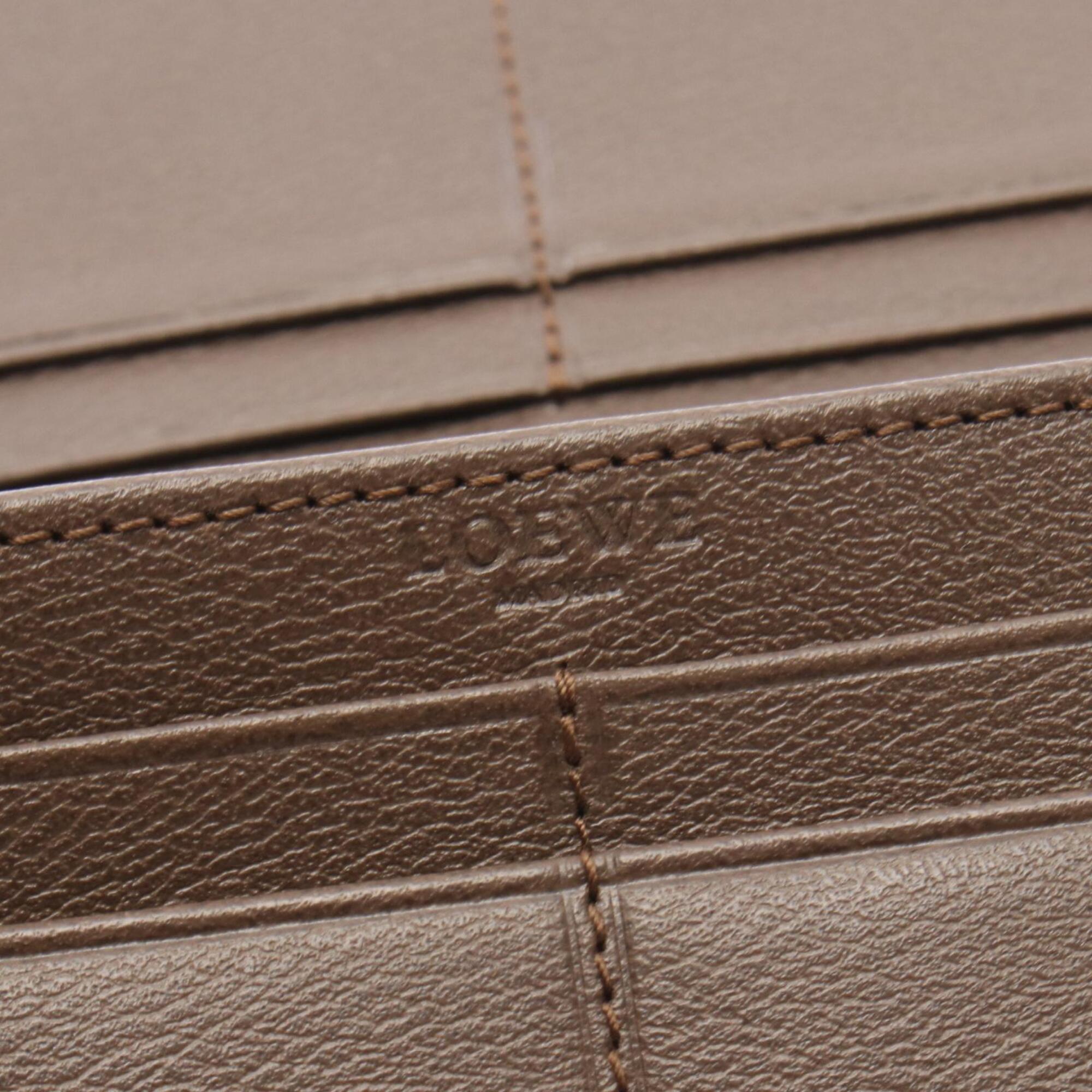 Loewe Brown Leather Long Wallet (Bi-Fold) (Pre-Owned)