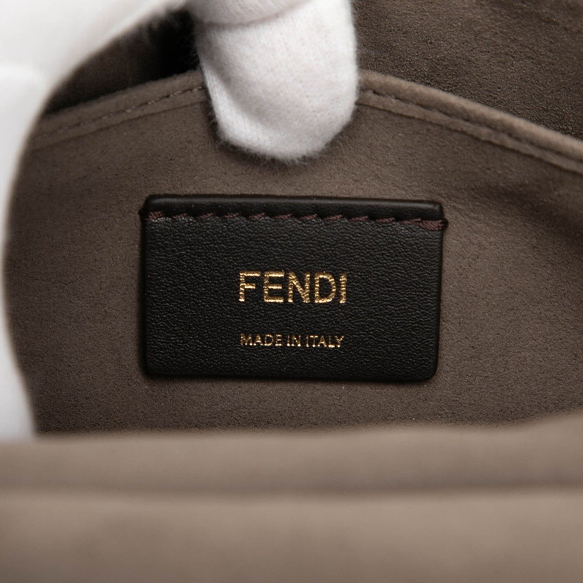 Fendi Brown Multi-Color Suede Satin Handbag Shoulder Bag (Pre-Owned)