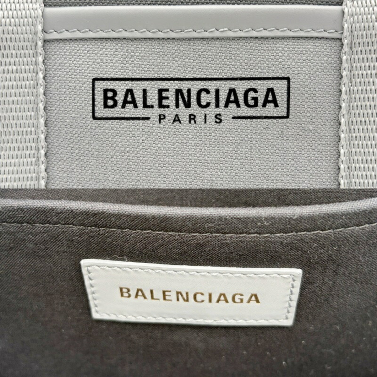 Balenciaga Gray Canvas Leather Tote Bag (Pre-Owned)