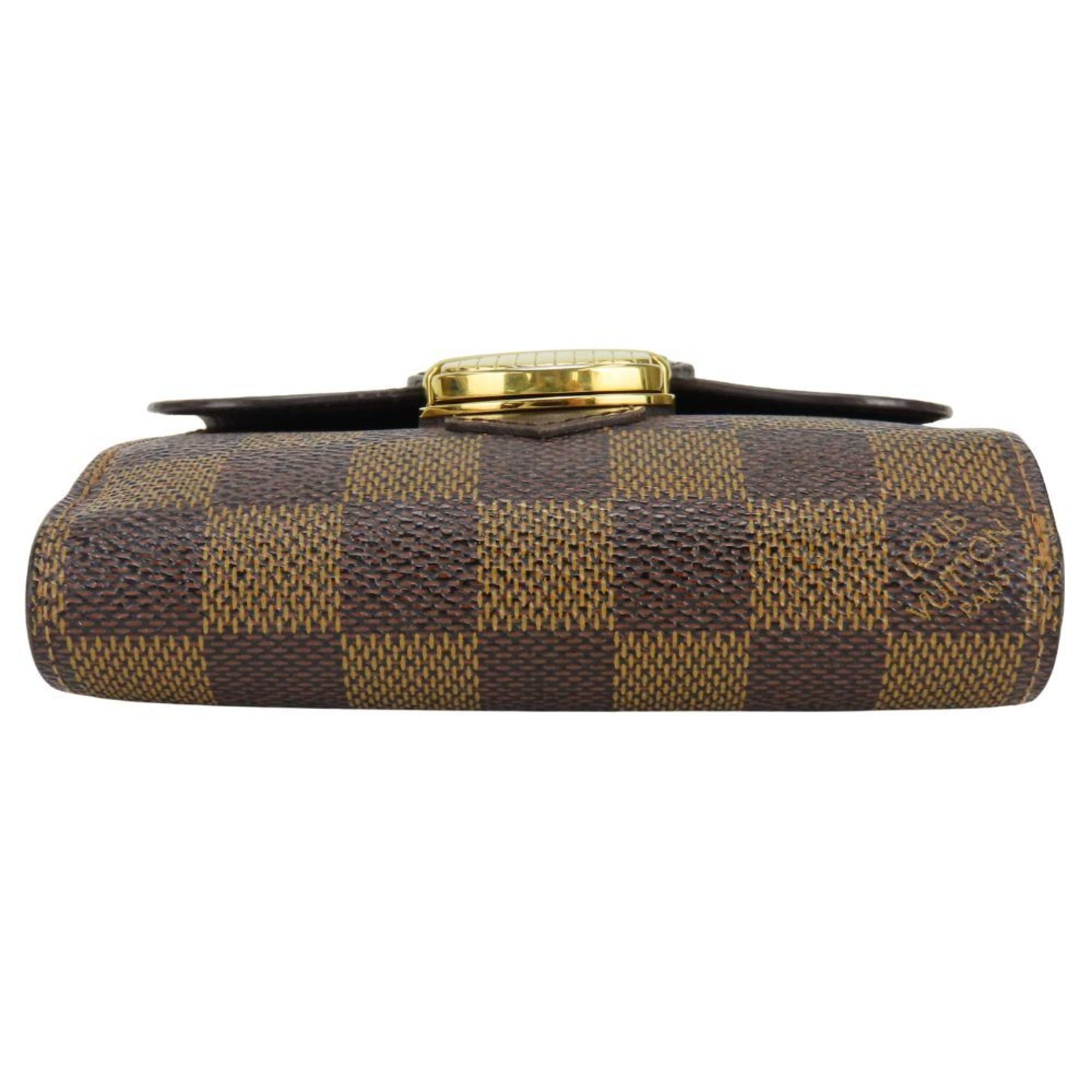 Louis Vuitton Brown Damier Canvas Ebene Damier Canvas Wallet (Tri-Fold) (Pre-Owned)