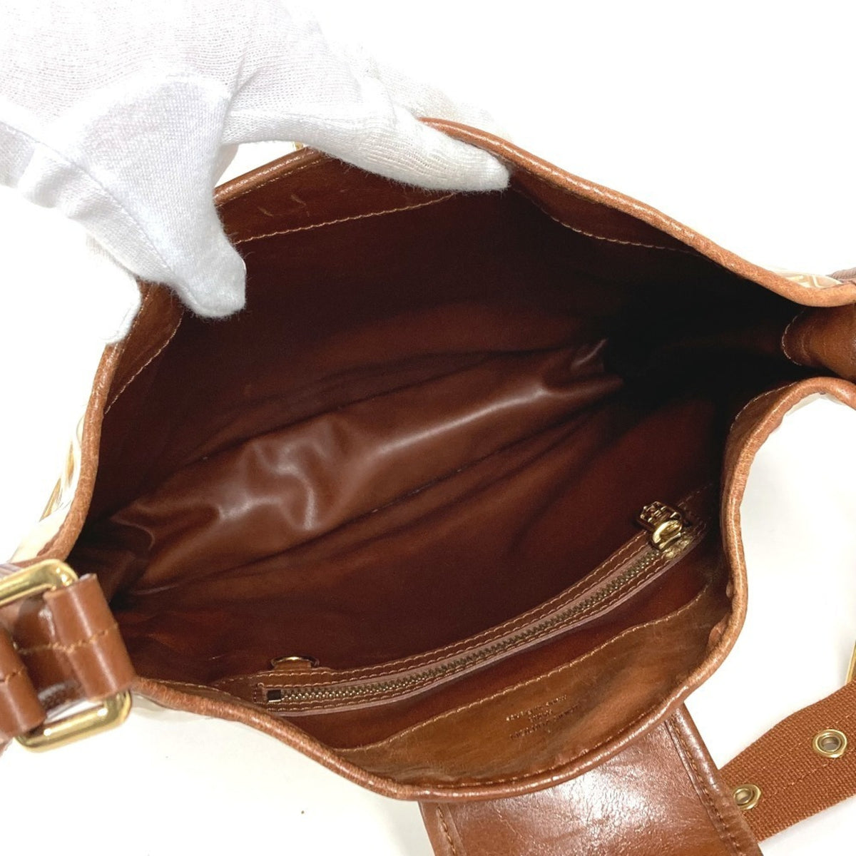 Louis Vuitton Brown White Vinyl Leather Shoulder Bag (Pre-Owned)