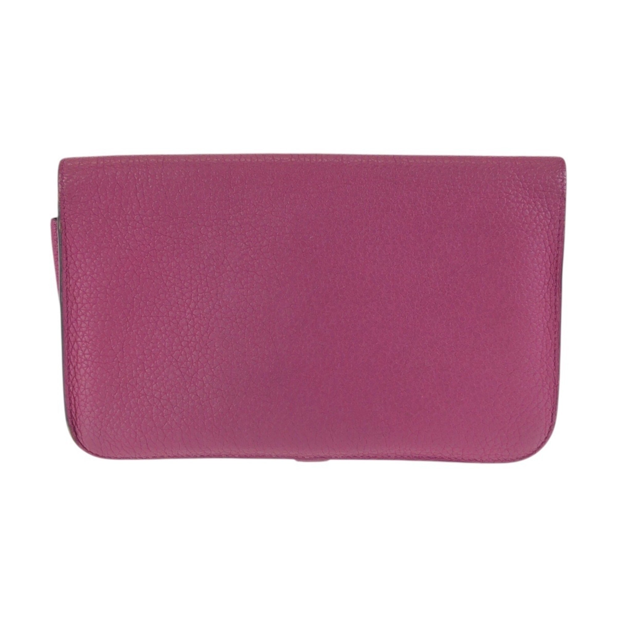 Hermes Pink Rose Purple Togo Leather Long Wallet (Bi-Fold) (Pre-Owned)
