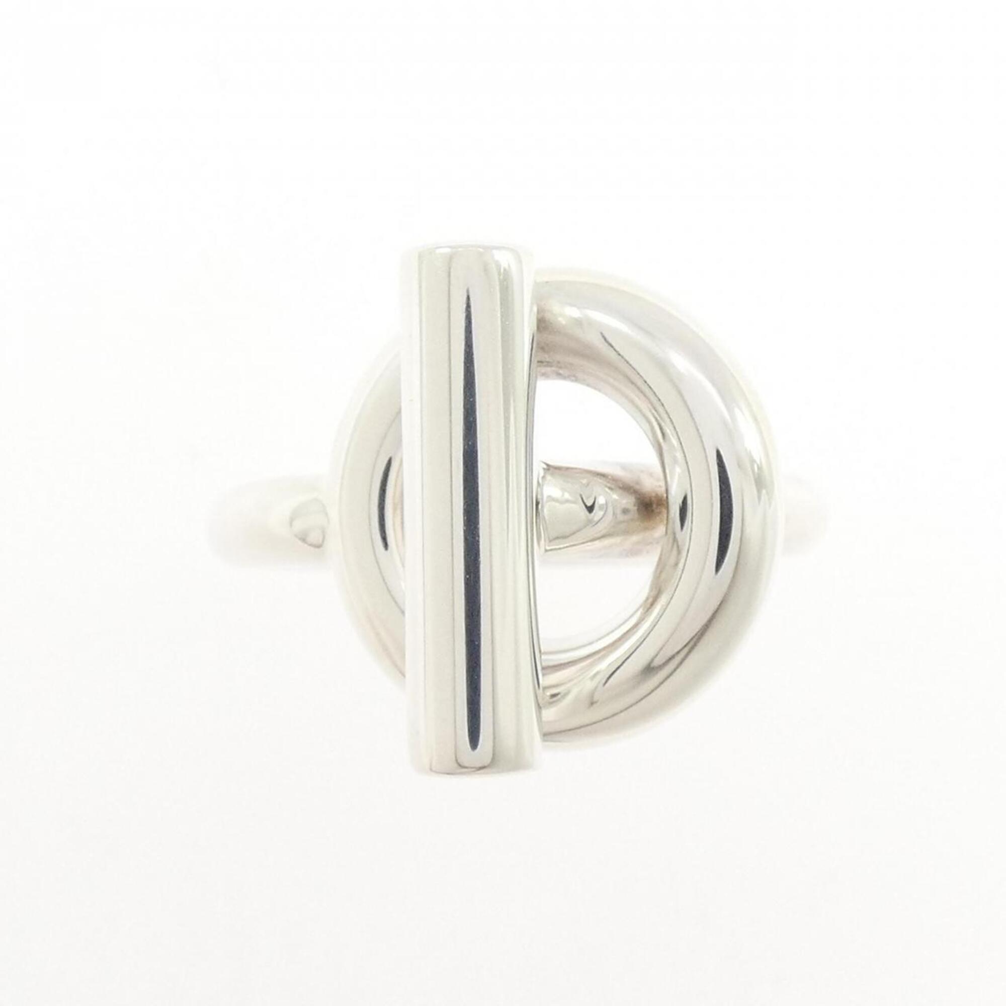 Hermes Silver 925 Band Ring (Pre-Owned)