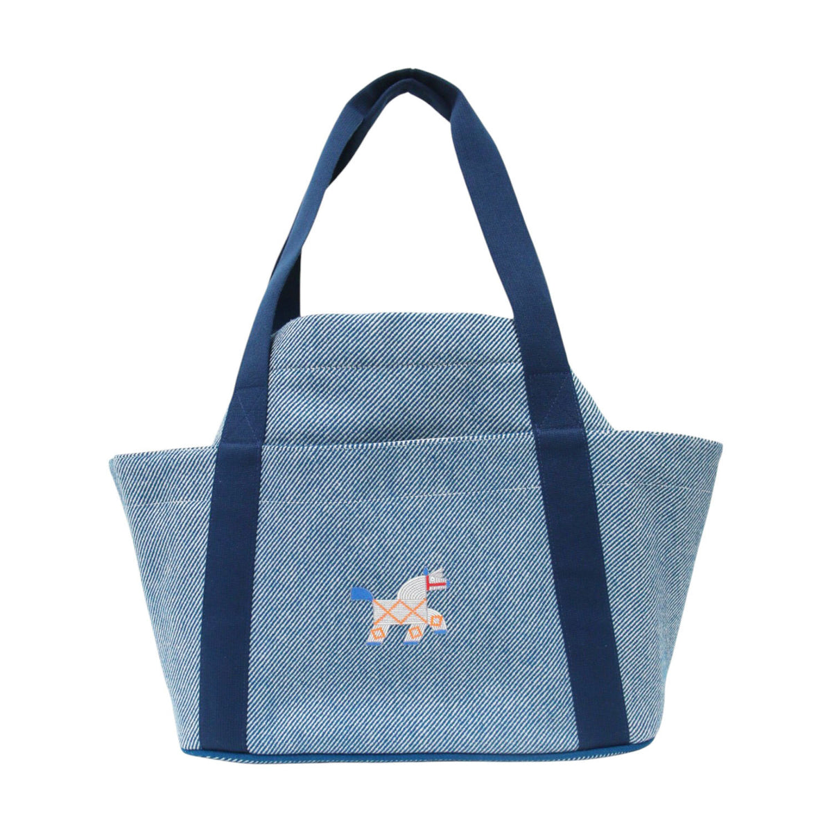 Hermes Blue Wool Cotton Polyester Linen Tote Bag (Pre-Owned)