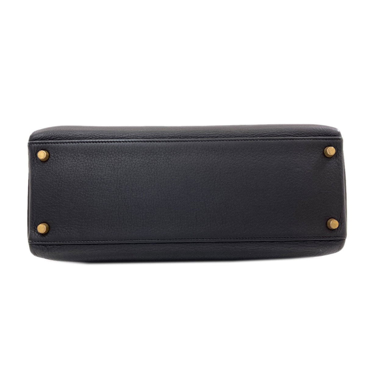 Hermes Kelly Black Taurillon Clemence Leather Handbag (Pre-Owned)