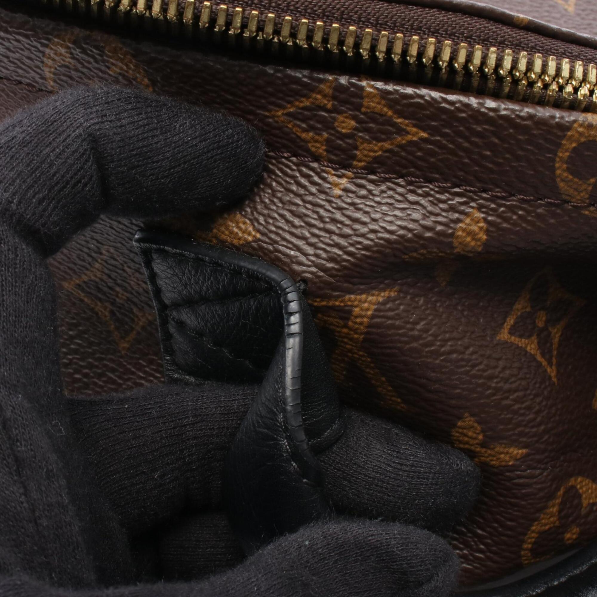 Louis Vuitton Black Brown Coated Canvas Leather Backpack Handbag (Pre-Owned)