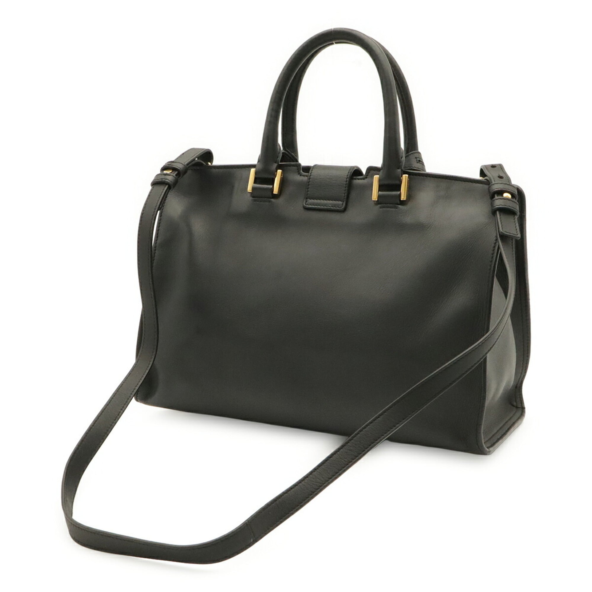 Yves Saint Laurent Black Leather Handbag Shoulder Bag (Pre-Owned)