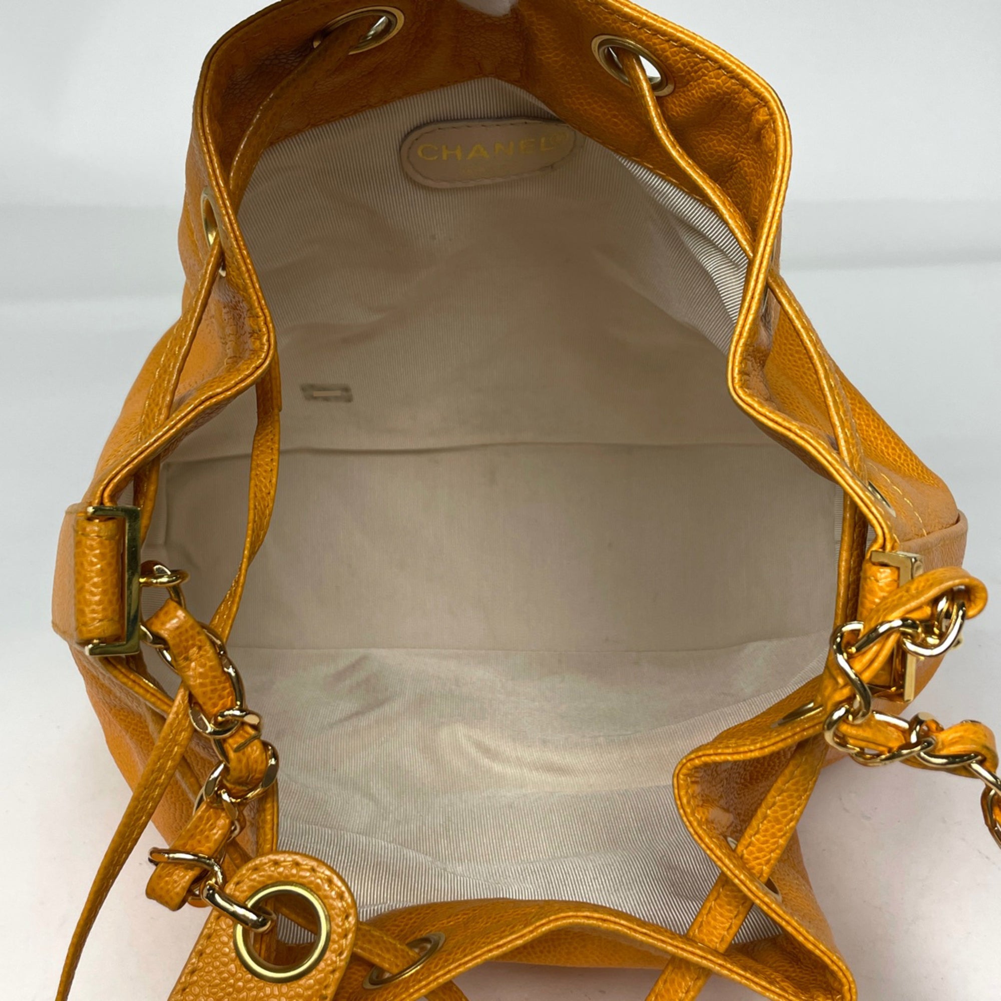 Chanel Yellow Grained Calfskin Shoulder Bag (Pre-Owned)