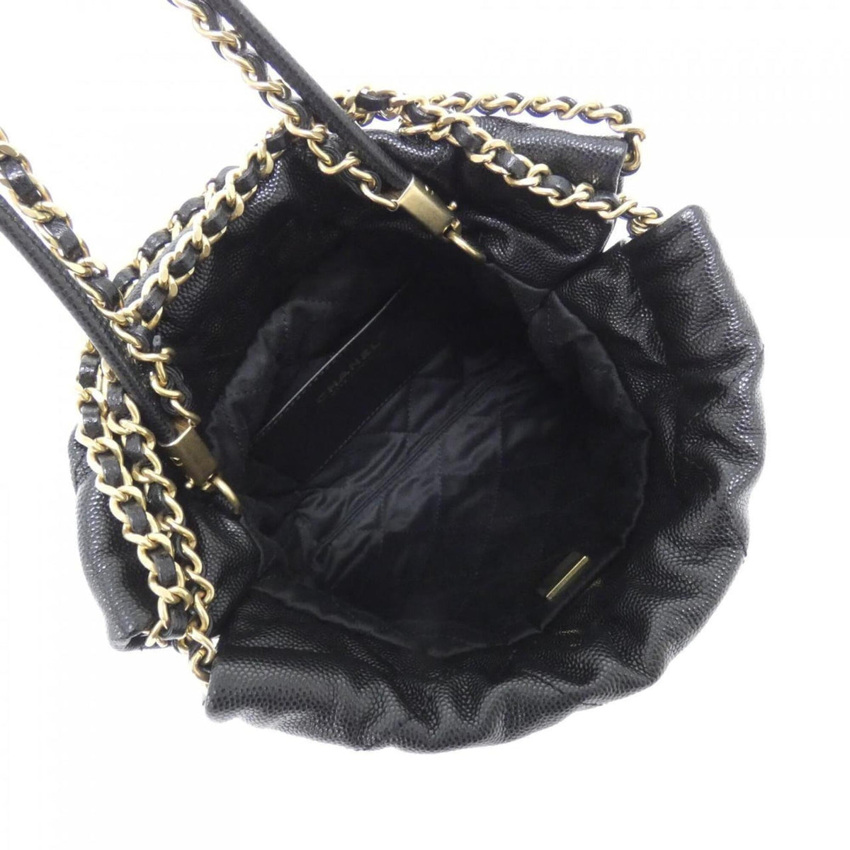 Chanel Black Grained Calfskin Handbag (Pre-Owned)