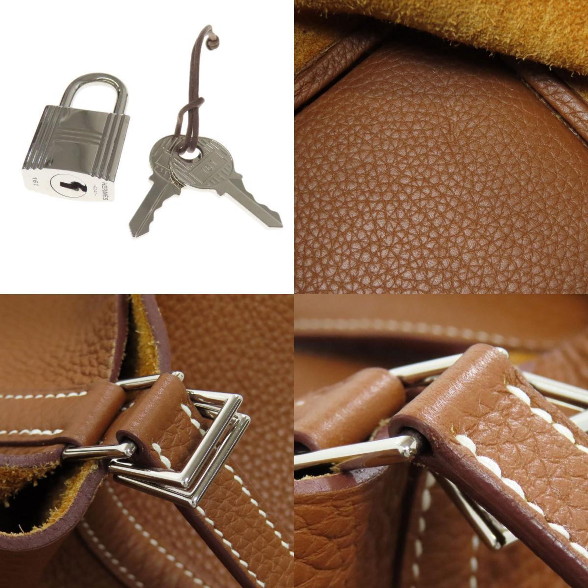 Hermes Brown Taurillon Clemence Leather Handbag (Pre-Owned)