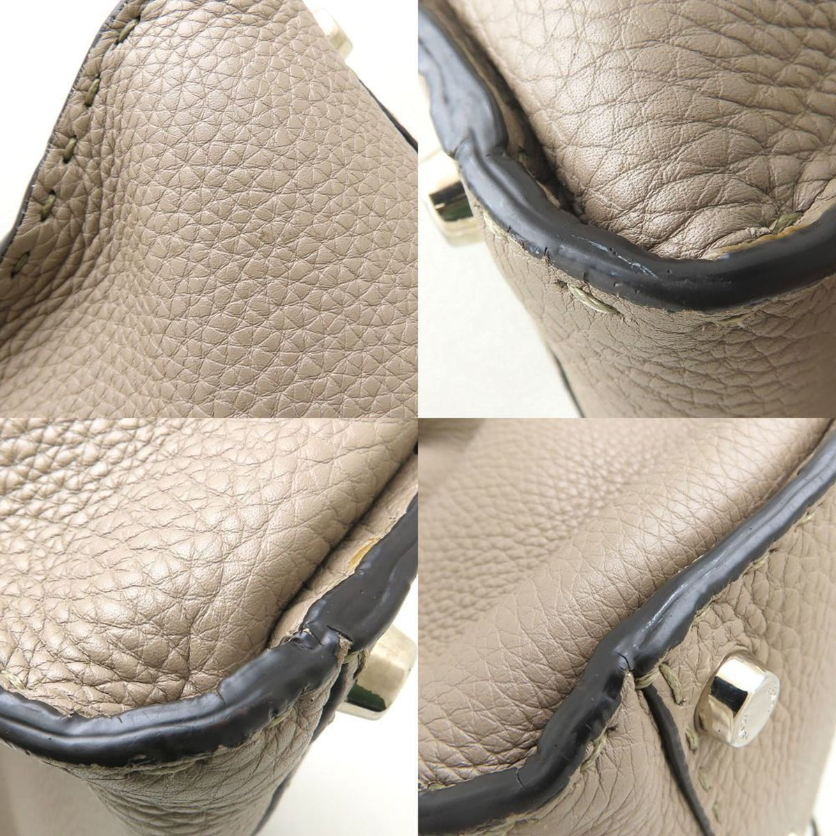 Fendi Grayish Leather Handbag (Pre-Owned)