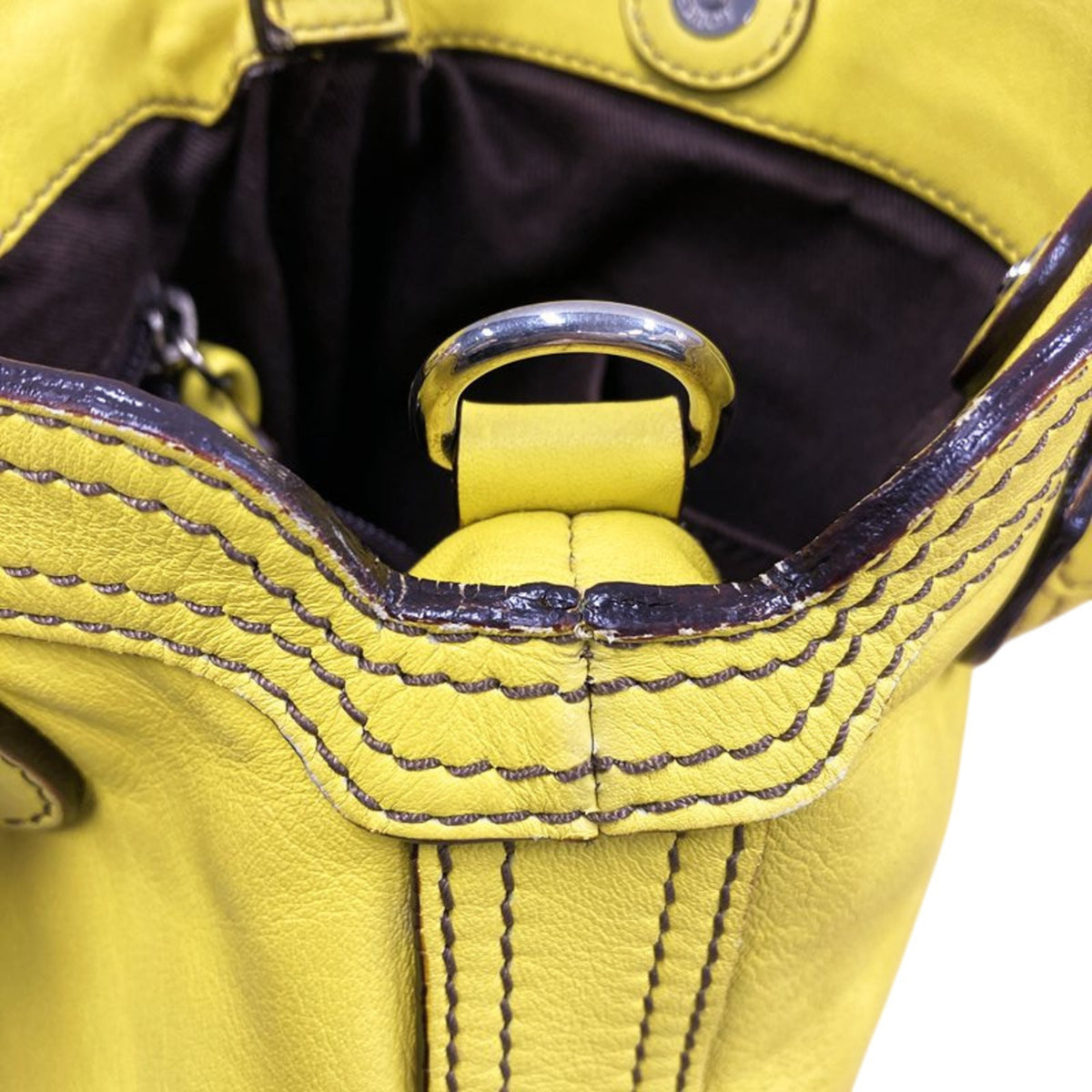 Loewe Yellow Leather Handbag Shoulder Bag (Pre-Owned)