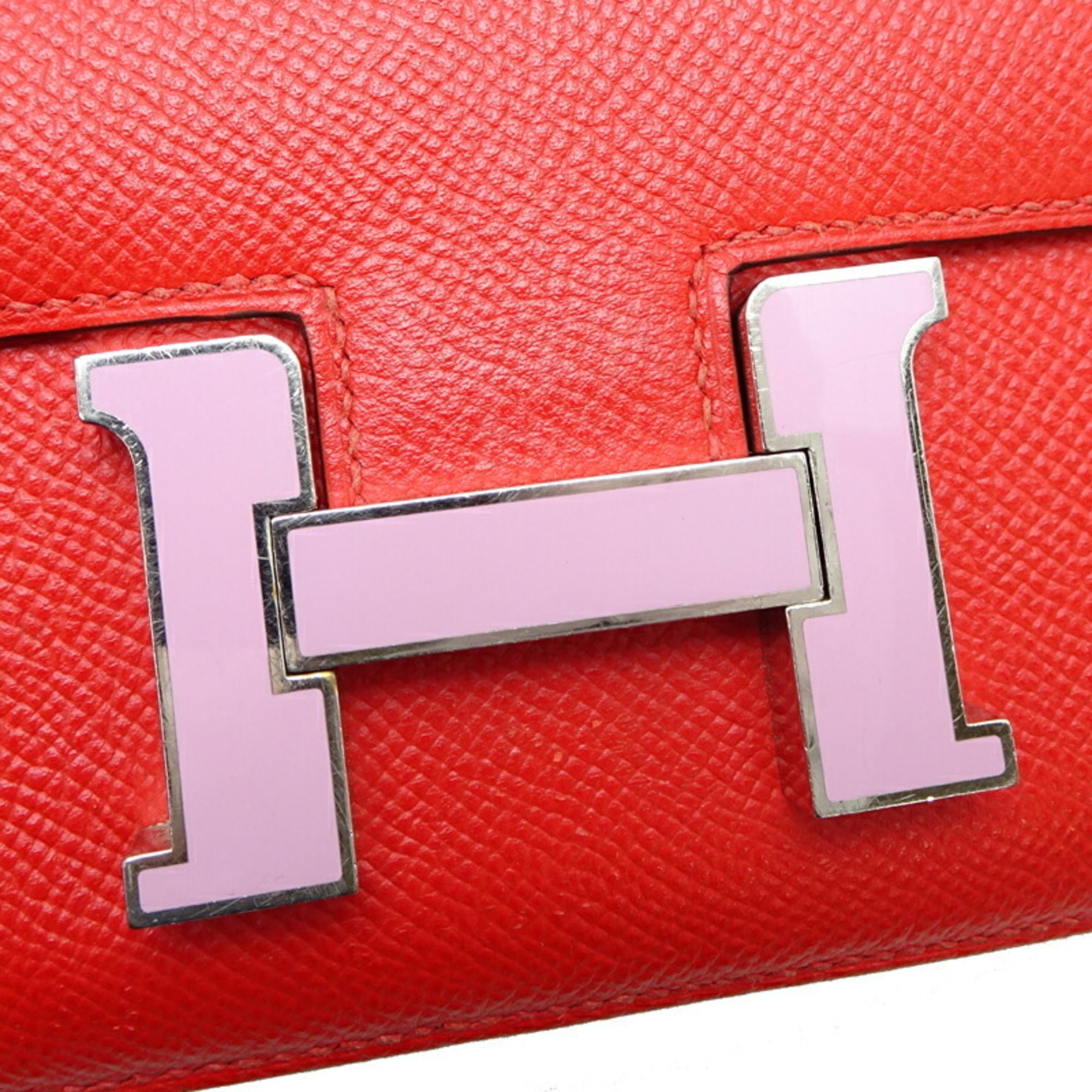 Hermes Red Color Epsom Leather Shoulder Bag (Pre-Owned)