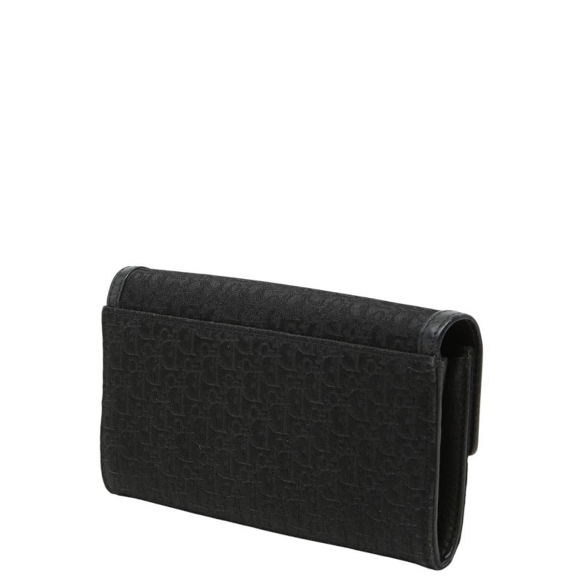 Christian Dior Black Canvas Leather Long Wallet (Bi-Fold) (Pre-Owned)