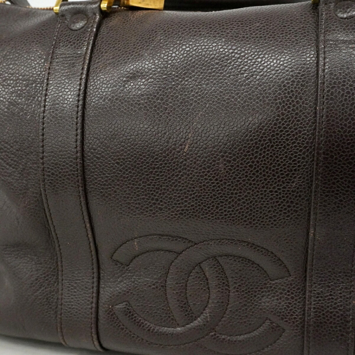 Chanel Brown Grained Calfskin Boston Bag (Pre-Owned)