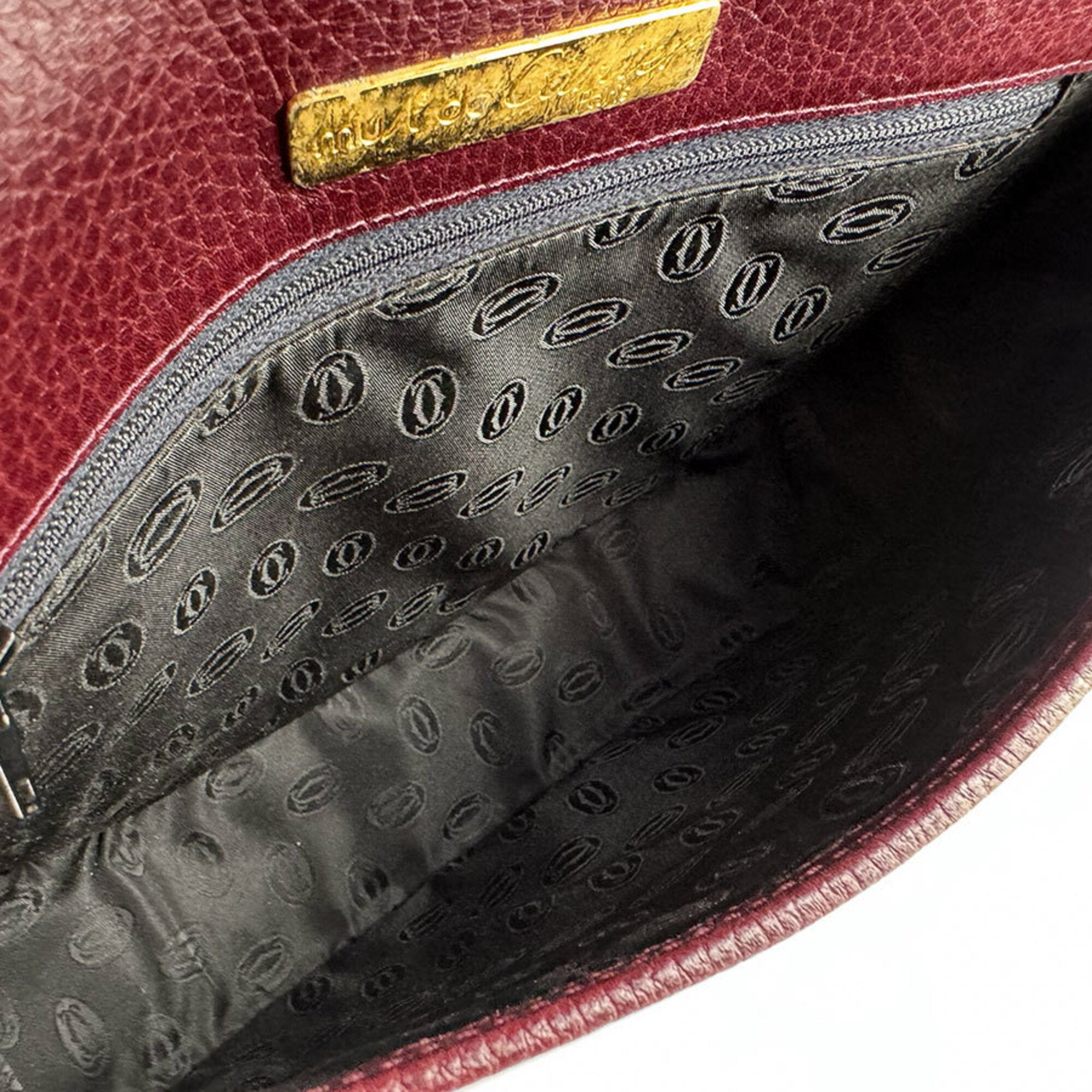 Cartier Burgundy Leather Shoulder Bag (Pre-Owned)