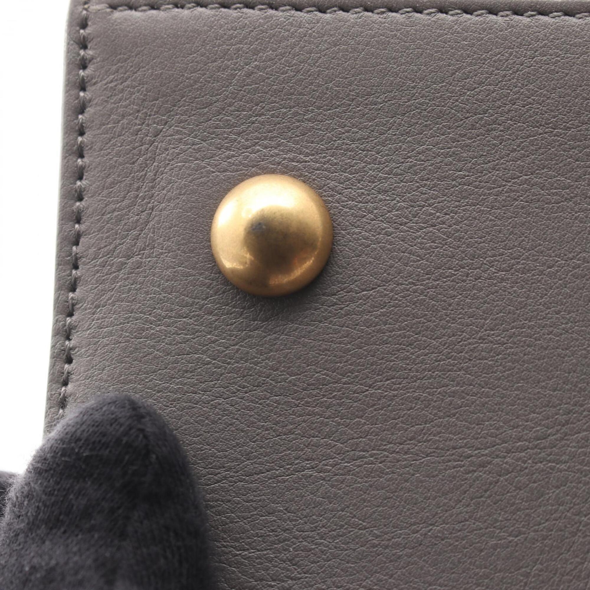 Yves Saint Laurent Gray Leather Handbag (Pre-Owned)