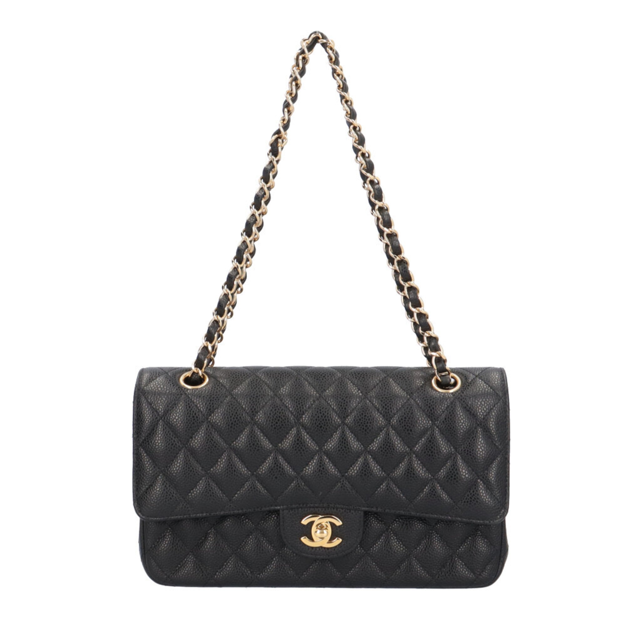 Chanel Black Grained Calfskin Shoulder Bag (Pre-Owned)