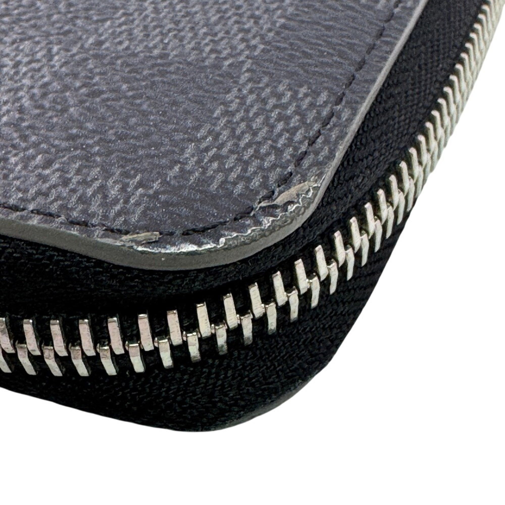 Louis Vuitton Black Gray Leather Long Wallet (Bi-Fold) (Pre-Owned)